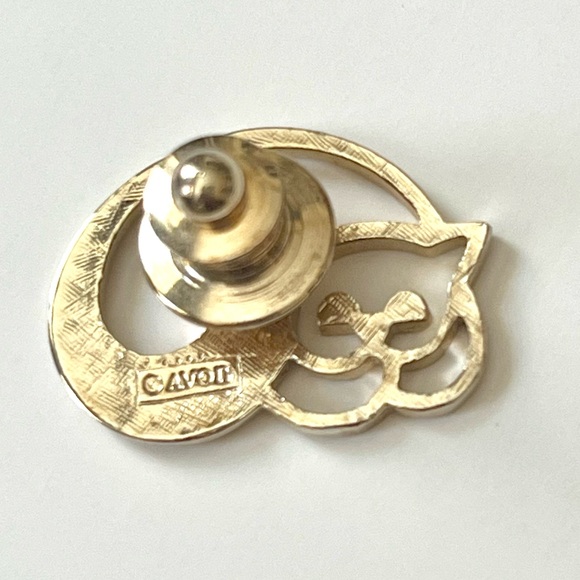 vintage gold and diamond cat brooch - Picture 7 of 14